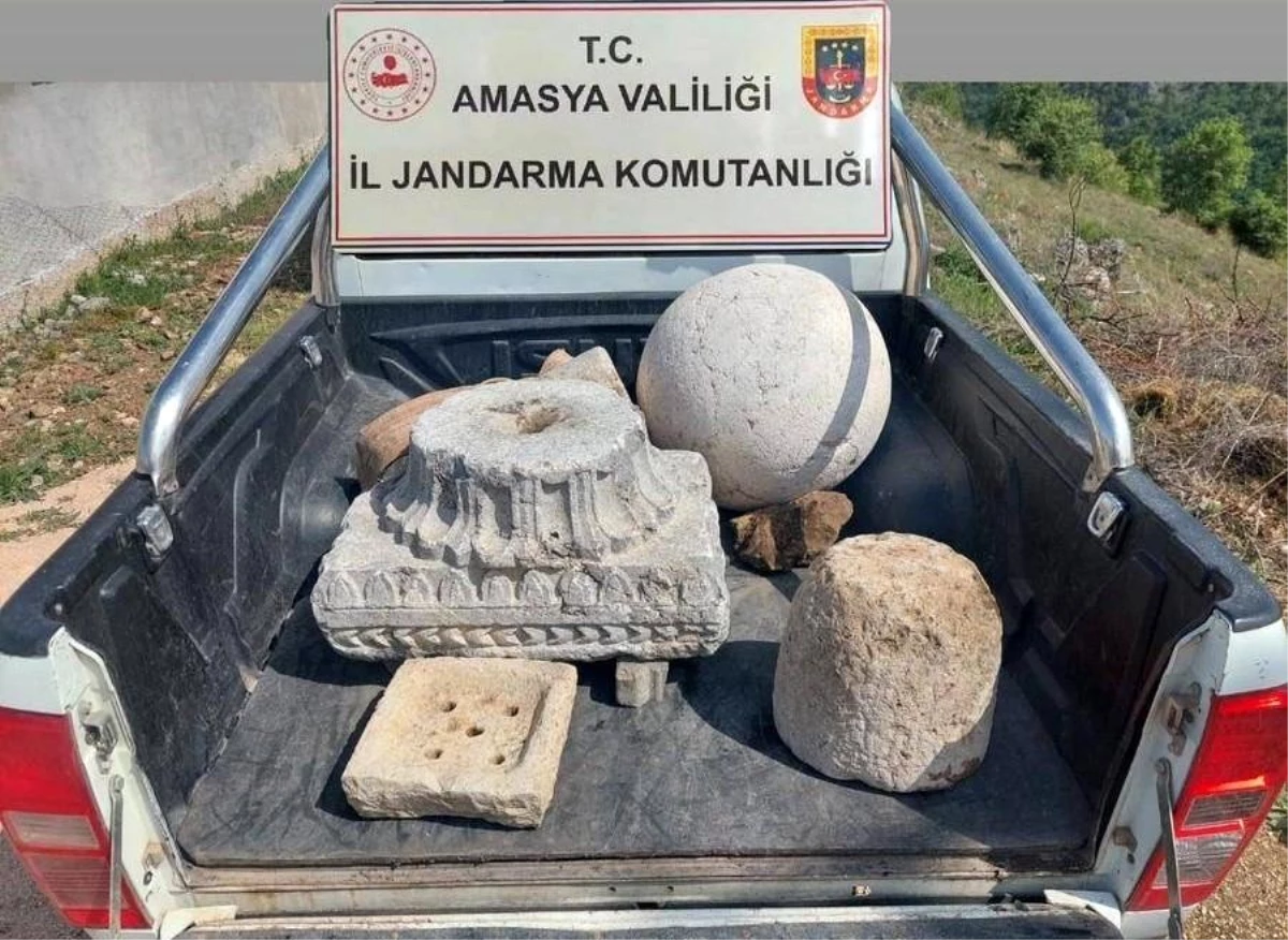 Amasya'da Roma ve Bizans dönemine ait 5 tarihi eser ele geçirildi