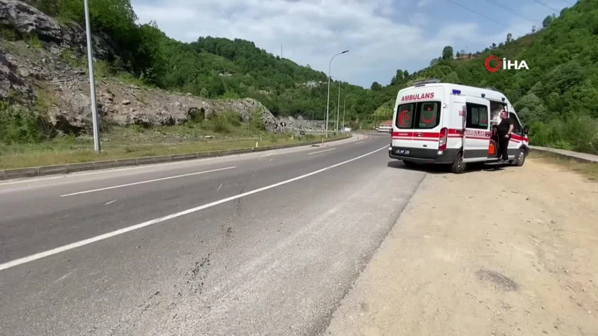 Refüjü aşıp karşı yola geçti, uçuruma yuvarlanmaktan son anda kurtuldu